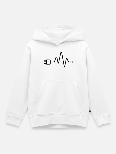 Elektriker EKG Stecker Kabel Herzschlag - Kinder Premium Organic Hoodie - Weiß