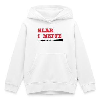 KLAR bin I a NETTE Klarinette Wortspiel - Kinder Premium Organic Hoodie - Weiß - Vorne - AI Model Kid Female (0cm)