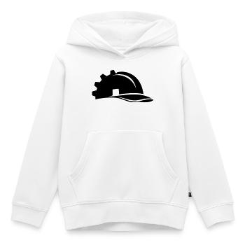 Casque et maison pour ouvriers du bâtiment - Sweat Premium à capuche enfant bio - blanc - Devant - AI Model Kid Female (0cm)