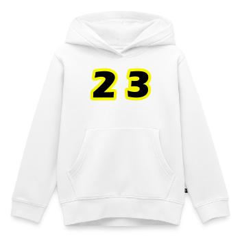 Symbole du chiffre 23 - Sweat Premium à capuche enfant bio - blanc - Devant - AI Model Kid Female (0cm)