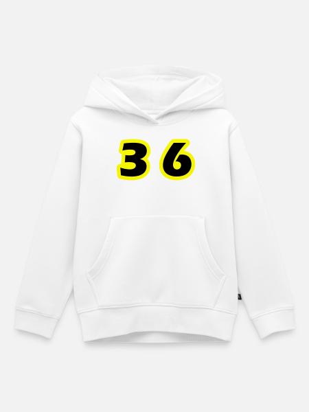 36 Zahl symbol - Kinder Premium Organic Hoodie - Weiß