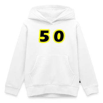 Symbole de 50 chiffres - Sweat Premium à capuche enfant bio - blanc - Devant - AI Model Kid Female (0cm)