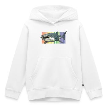 Requin-baleine Rhincodon typus - Sweat Premium à capuche enfant bio - blanc - Devant - AI Model Kid Female (0cm)