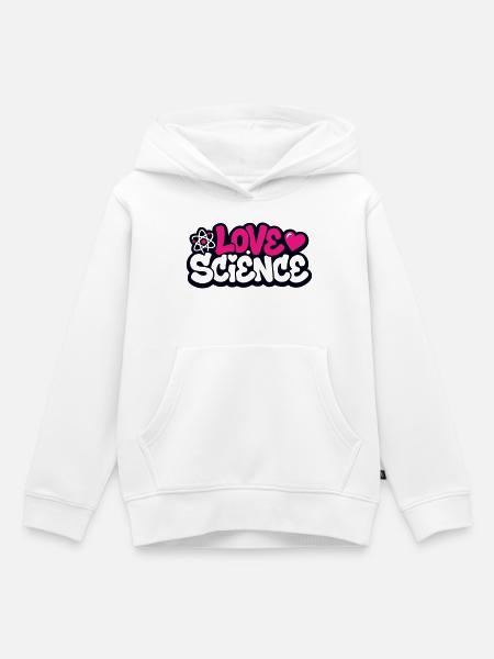 Love Science Schriftzug Logo - Kinder Premium Organic Hoodie - Weiß