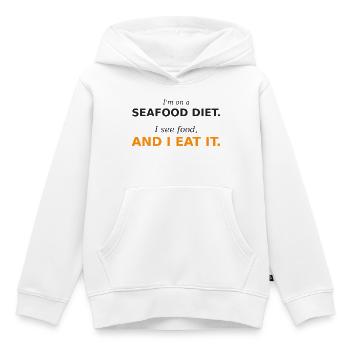 Seafood Diät Essen - Kinder Premium Organic Hoodie - Weiß - Vorne - AI Model Kid Female (0cm)