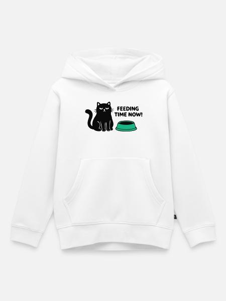 Boese Katze Schriftzug - Kinder Premium Organic Hoodie - Weiß