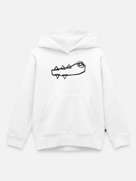 Krokodil handgezeichnet - Kinder Premium Organic Hoodie - Weiß
