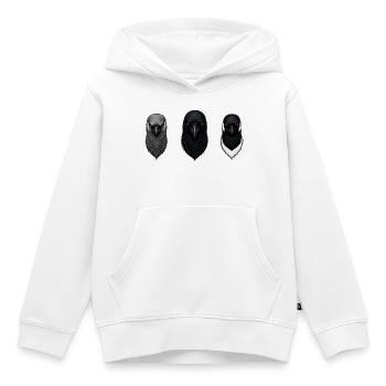 Die Dohle, die Krähe und die Elster - Kinder Premium Organic Hoodie - Weiß - Vorne - AI Model Kid Female (0cm)
