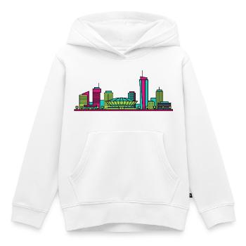 Katowice City Skyline Spodek Arena Linienkunst - Kinder Premium Organic Hoodie - Weiß - Vorne - AI Model Kid Female (0cm)