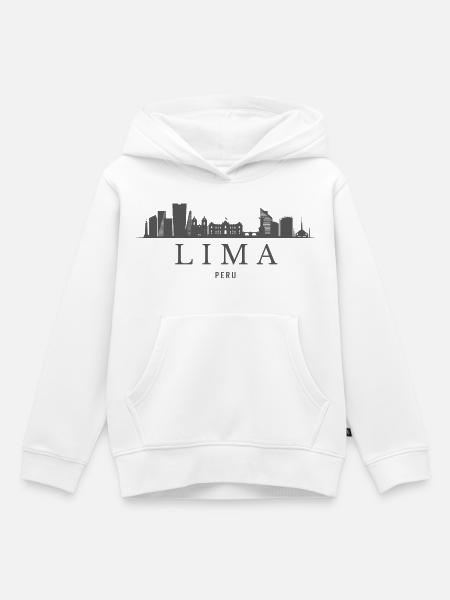 Lima, Peru, Limas Skyline - Kinder Premium Organic Hoodie - Weiß