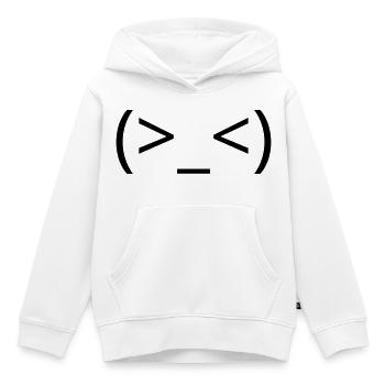 Émoticône (>_<) frustré argh Kaomoji - Sweat Premium à capuche enfant bio - blanc - Devant - AI Model Kid Female (0cm)