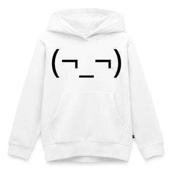 Émote d’agacement de la Garde Latérale Sèche (¬_¬) - Sweat Premium à capuche enfant bio - blanc - Devant - AI Model Kid Female (0cm)