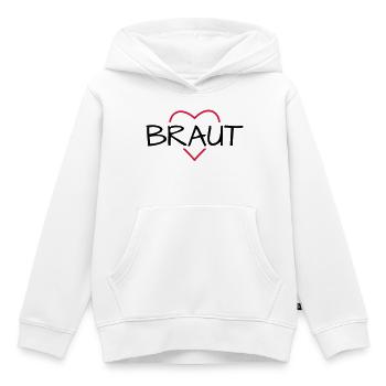 Braut Herz JunggesellinnenabschiedHochzeit - Kinder Premium Organic Hoodie - Weiß - Vorne - AI Model Kid Female (0cm)