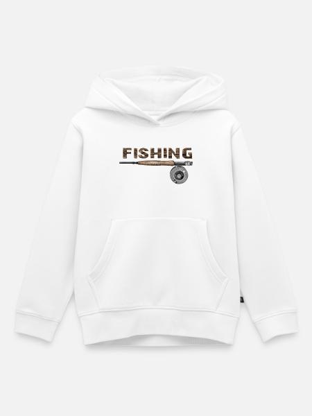 Fishing - Kinder Premium Organic Hoodie - Weiß