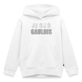 JE SUIS GAULOIS - Sweat Premium à capuche enfant bio - blanc - Devant - AI Model Kid Female (0cm)