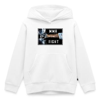 MMA - Combat - Sweat Premium à capuche enfant bio - blanc - Devant - AI Model Kid Female (0cm)