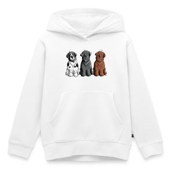 Neufundländer Trio - Kinder Premium Organic Hoodie - Weiß - Vorne - AI Model Kid Female (0cm)