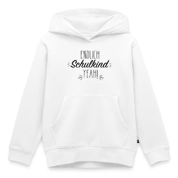 Endlich Schulkind yeah - Kinder Premium Organic Hoodie - Weiß - Vorne - AI Model Kid Female (0cm)
