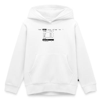 Menu informatique - Sweat Premium à capuche enfant bio - blanc - Devant - AI Model Kid Female (0cm)