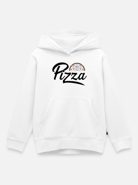Pizza - Kinder Premium Organic Hoodie - Weiß