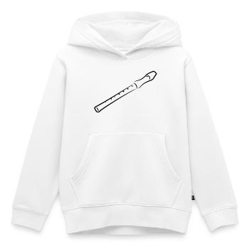 Dessin de flûte - Sweat Premium à capuche enfant bio - blanc - Devant - AI Model Kid Female (0cm)