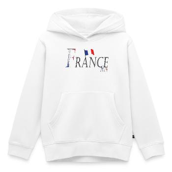 Flag France an elegant patriotic appearance - Kids Premium Organic Hoodie - white - Front - AI Model Kid Female (0cm)