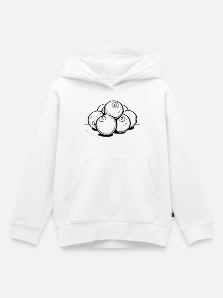 Billardkugeln Zeichnung - Kinder Premium Organic Hoodie - Weiß