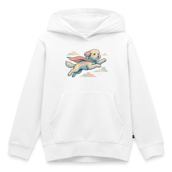 Super chien Havapoo Cape Cape cadeau - Sweat Premium à capuche enfant bio - blanc - Devant - AI Model Kid Female (0cm)