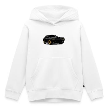 Muscle de nuit avec jantes jaunes - Sweat Premium à capuche enfant bio - blanc - Devant - AI Model Kid Female (0cm)