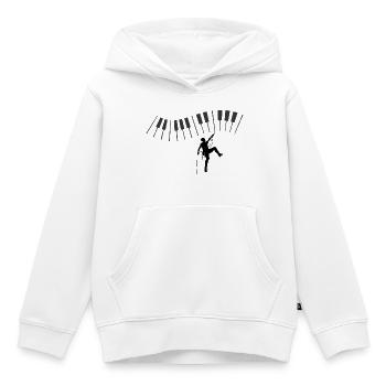 Ondes sonores Art Graphique sur T-shirt de musique - Sweat Premium à capuche enfant bio - blanc - Devant - AI Model Kid Female (0cm)