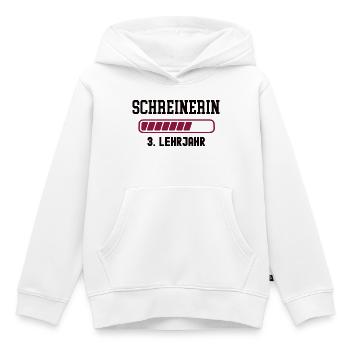 Apprentissage charpentier 3ème année apprentissage charpentier - Sweat Premium à capuche enfant bio - blanc - Devant - AI Model Kid Female (0cm)