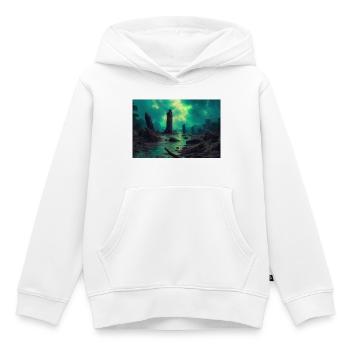 Dark fantasy illustration - Sweat Premium à capuche enfant bio - blanc - Devant - AI Model Kid Female (0cm)