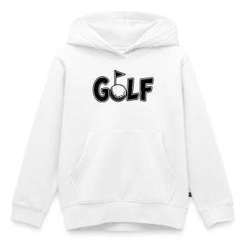 Lettrage de golf avec balle de golf et drapeau de golf - Sweat Premium à capuche enfant bio - blanc - Devant - AI Model Kid Female (0cm)