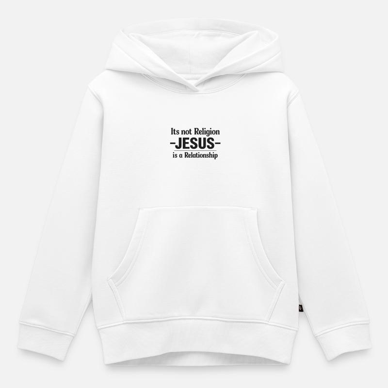 Jésus, c’est une relation - Sweat Premium à capuche enfant bio - blanc