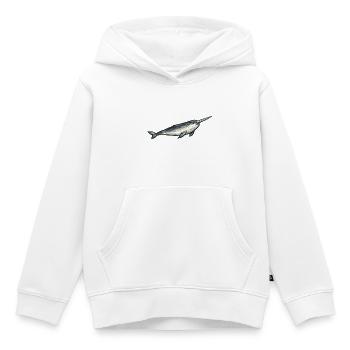 Polygone géométrique du narval - Sweat Premium à capuche enfant bio - blanc - Devant - AI Model Kid Female (0cm)