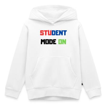 Funny Student – Student Mode ON - Kids Premium Organic Hoodie - white - Front - AI Model Kid Female (0cm)