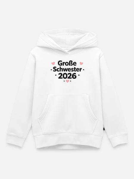 Große Schwester 2026 - Kinder Premium Organic Hoodie - Weiß