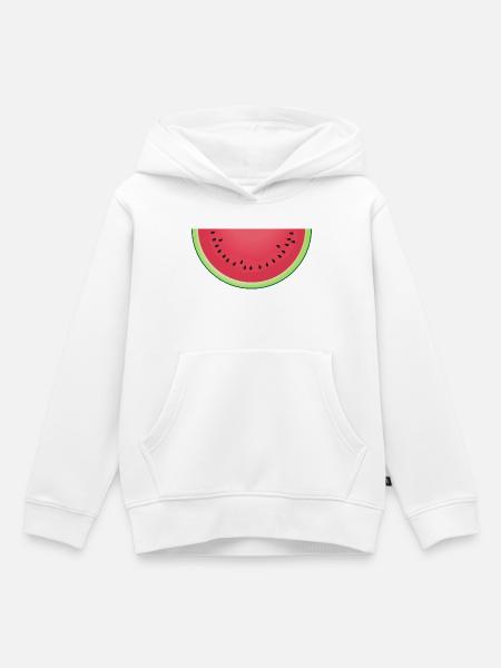 Saftige Wassermelonenscheibe - Kinder Premium Organic Hoodie - Weiß