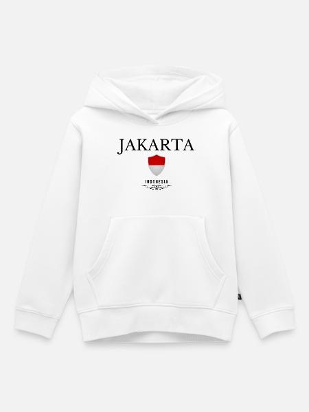 Souvenir-Jakarta, elegantes Jakarta-Design - Kinder Premium Organic Hoodie - Weiß