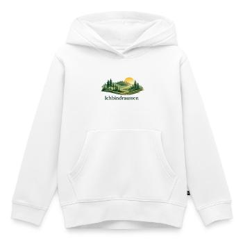Ich bin draussen - Kinder Premium Organic Hoodie - Weiß - Vorne - AI Model Kid Female (0cm)