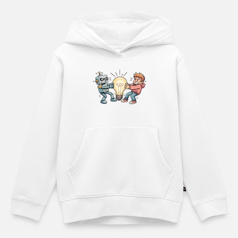 WhosIdea - Sweat Premium à capuche enfant bio - blanc