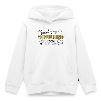 Schulkind Gelb Bleistift Lineal Design - Kinder Premium Organic Hoodie - Weiß - Vorne - AI Model Kid Female (0cm)