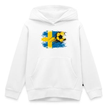 Swedish flag football in motion running - Kids Premium Organic Hoodie - white - Front - AI Model Kid Female (0cm)