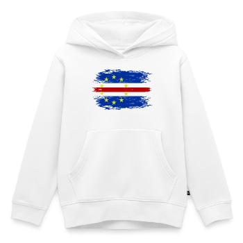 Cape Verde flag used - Kids Premium Organic Hoodie - white - Front - AI Model Kid Female (0cm)