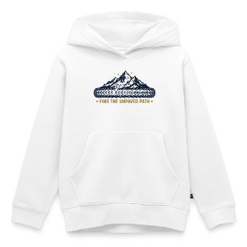 Unpaved Path Mountain Nightscape Tire - Kids Premium Organic Hoodie - white - Front - AI Model Kid Female (0cm)