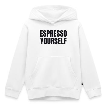 Espresso Yourself - T-shirt Drôle de Café - Sweat Premium à capuche enfant bio - blanc - Devant - AI Model Kid Female (0cm)