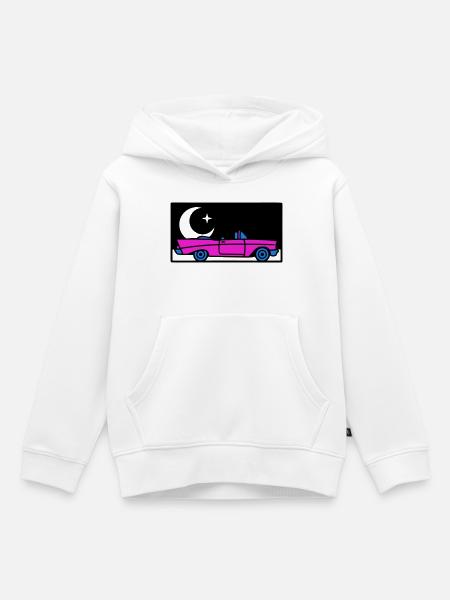 Retro 80s Cabrio Grafik - Kinder Premium Organic Hoodie - Weiß