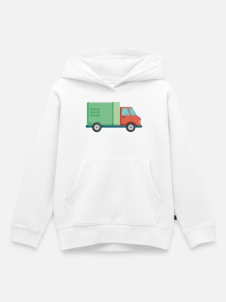 Lieferauto - Kinder Premium Organic Hoodie - Weiß