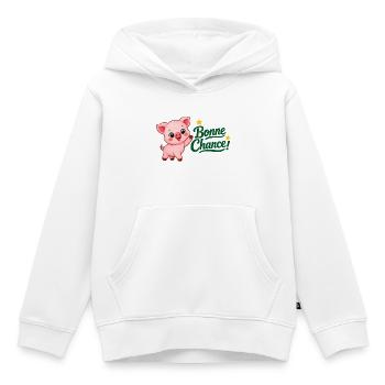 Piwi le cochon - Sweat Premium à capuche enfant bio - blanc - Devant - AI Model Kid Female (0cm)