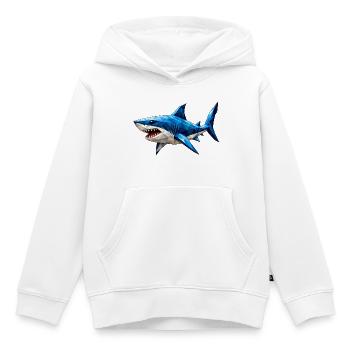 Low Poly Hai - Kinder Premium Organic Hoodie - Weiß - Vorne - AI Model Kid Female (0cm)